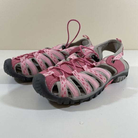 Women's Sports Hiking Walking Sandals Size 6 Breast Cancer Awareness Pink/Gray - Picture 6 of 16
